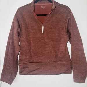 Athleta Women's Fleece Half-Zip Sweatshirt in Mahogany Heather